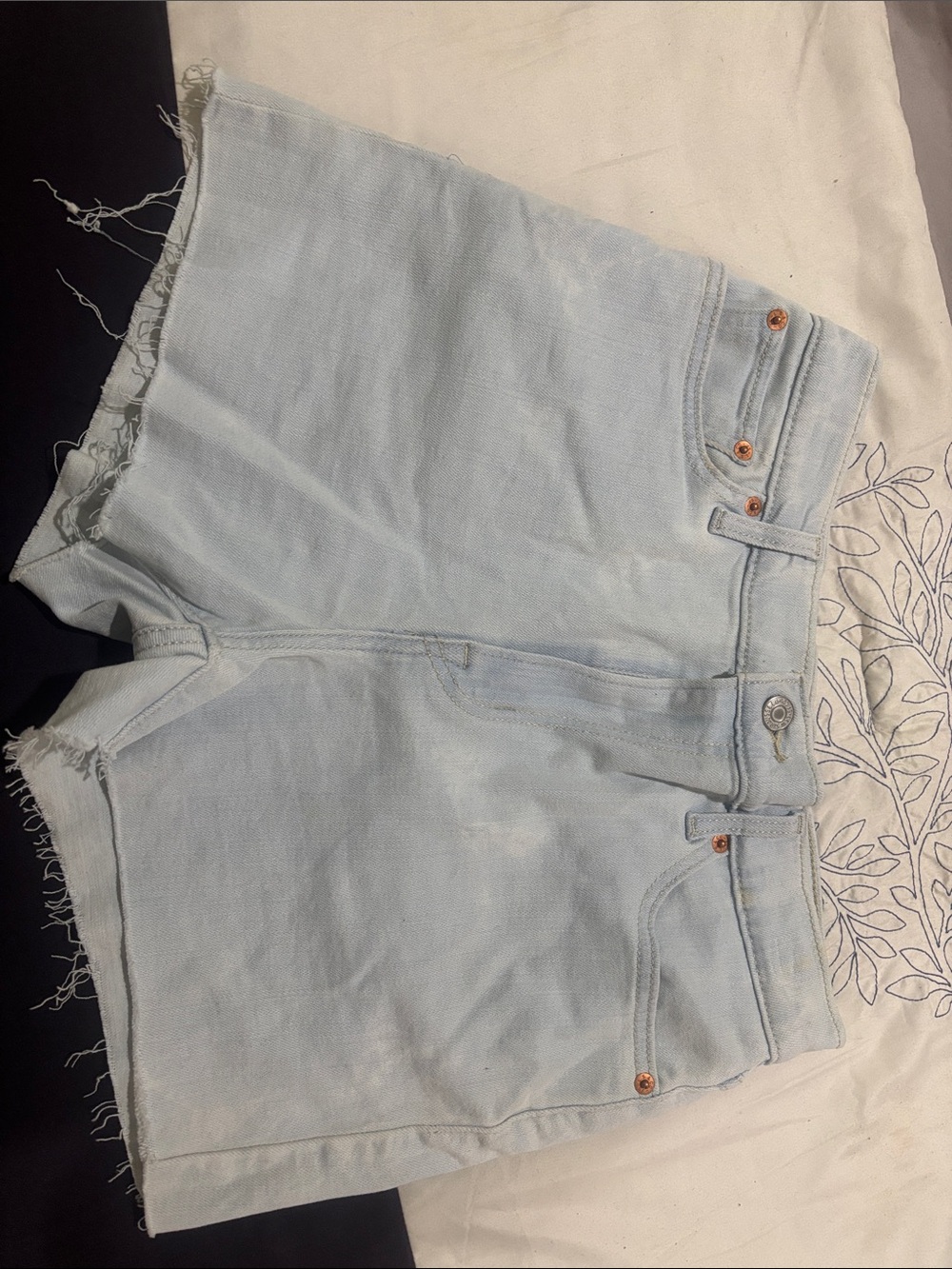 Levi's Light Blue High-Rise Denim Cutoff Shorts